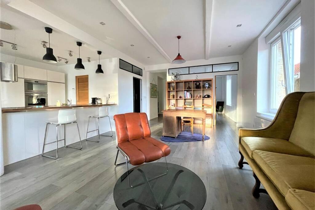 Ferienwohnung Superbe Loft 100M2 Proche Cathedrale Avec Parking Reims Exterior foto